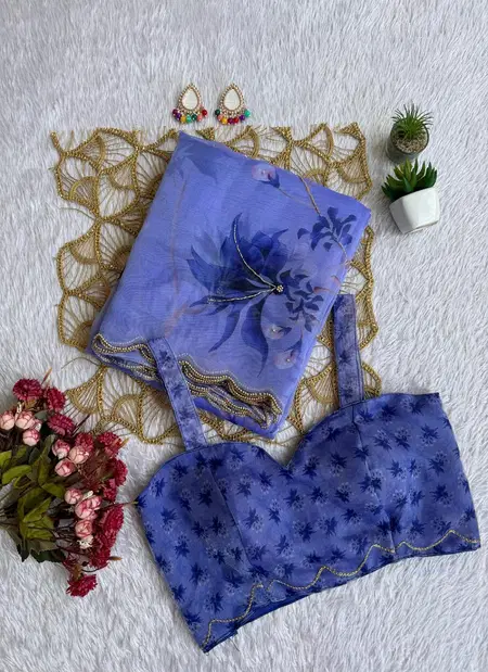 VK 4356 Soft Organza Digital Printed Designer Saree Suppliers In India
